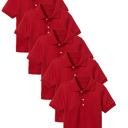 Red (5-Pack) 16 5-Pack School Uniform Tagless Polo Tshirt for Little Boys & Big Boys